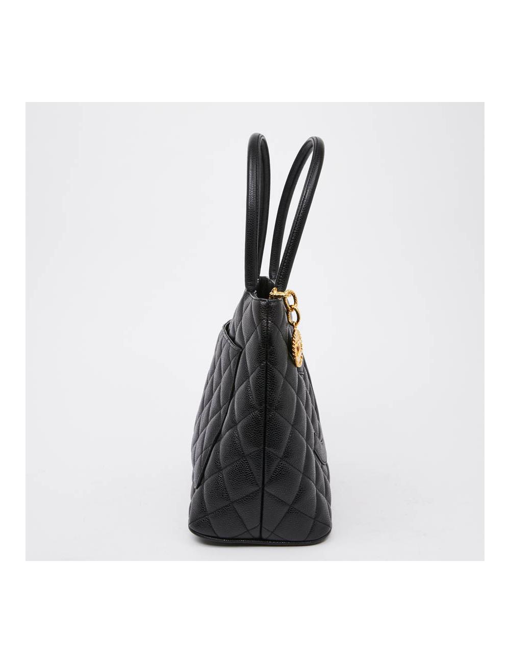 Sac cabas CHANEL cuir caviar noir