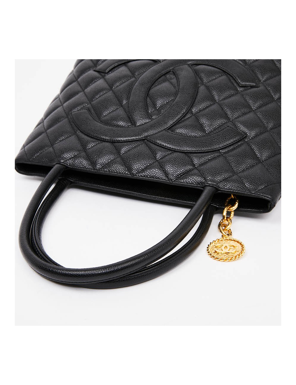 Sac cabas CHANEL cuir caviar noir