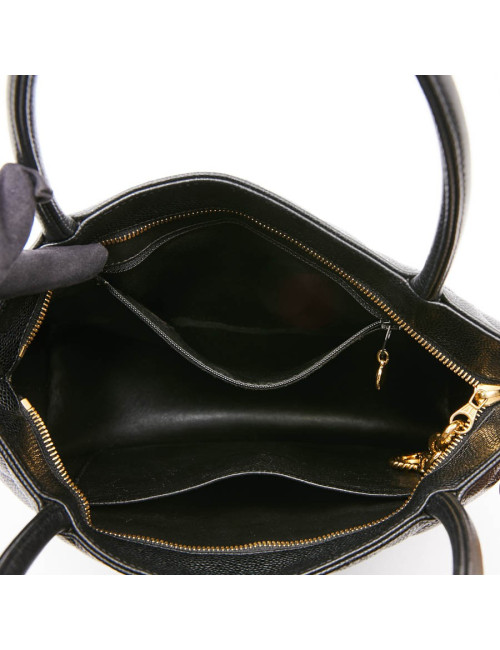 Sac cabas CHANEL cuir caviar noir