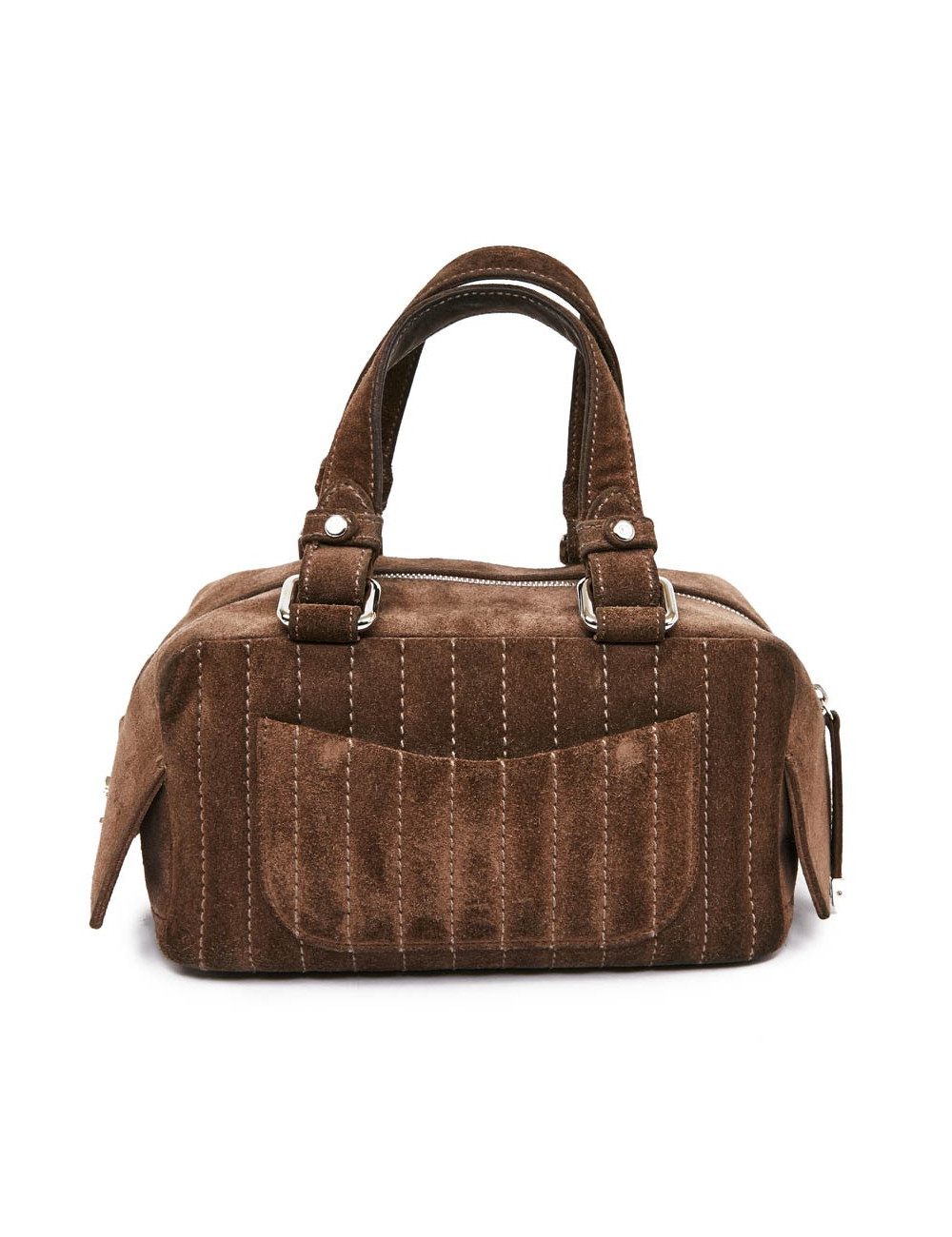 Sac suede gris taupe CHANEL