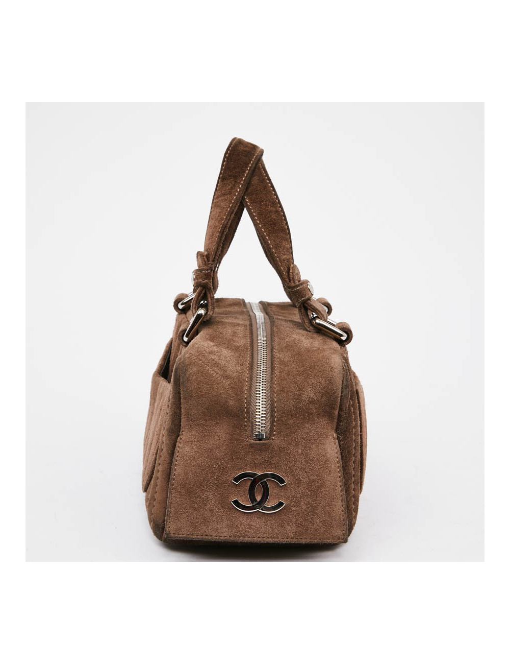 Sac suede gris taupe CHANEL