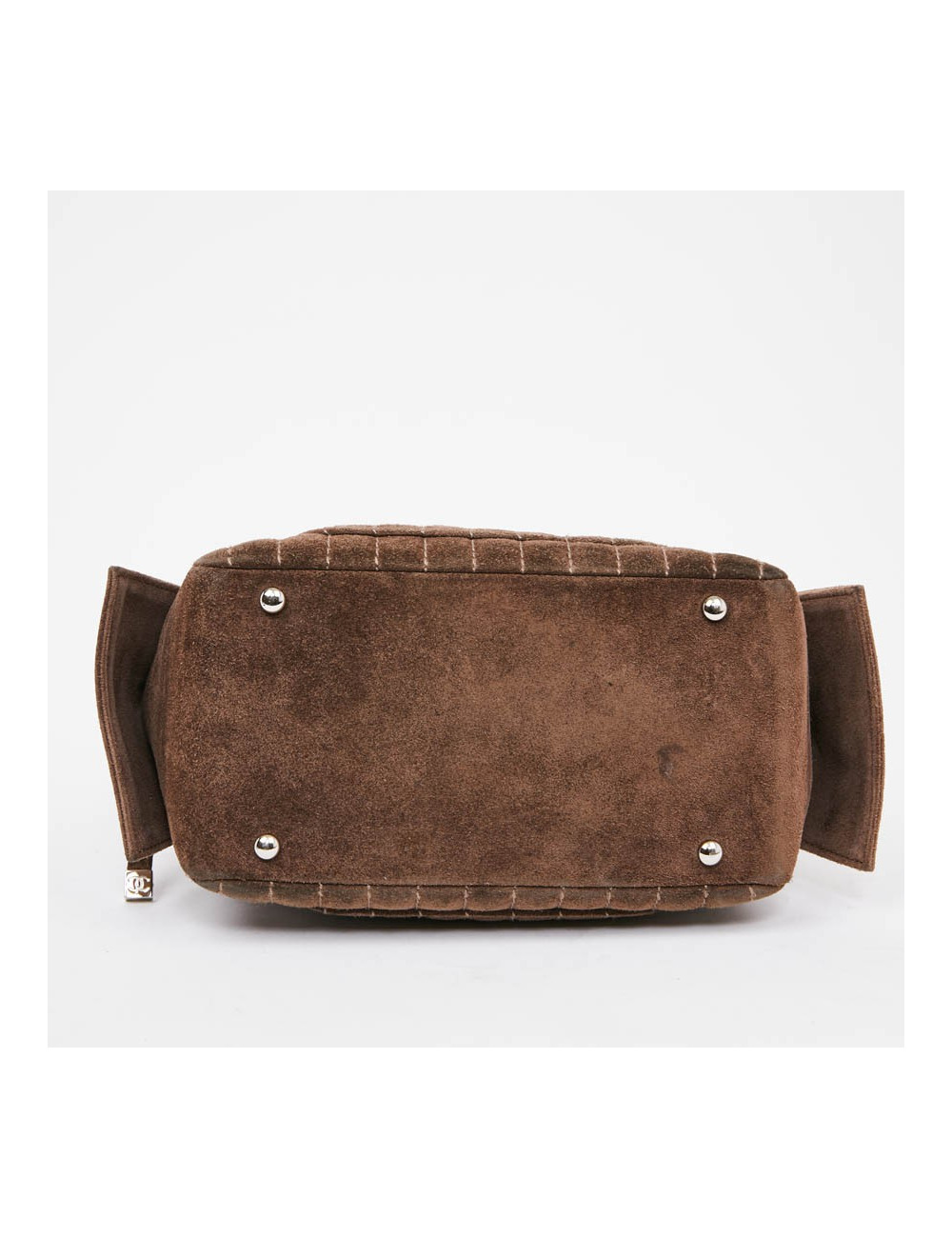 Sac suede gris taupe CHANEL