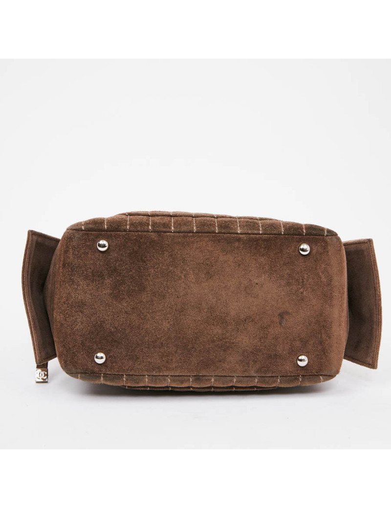 Sac suede gris taupe CHANEL