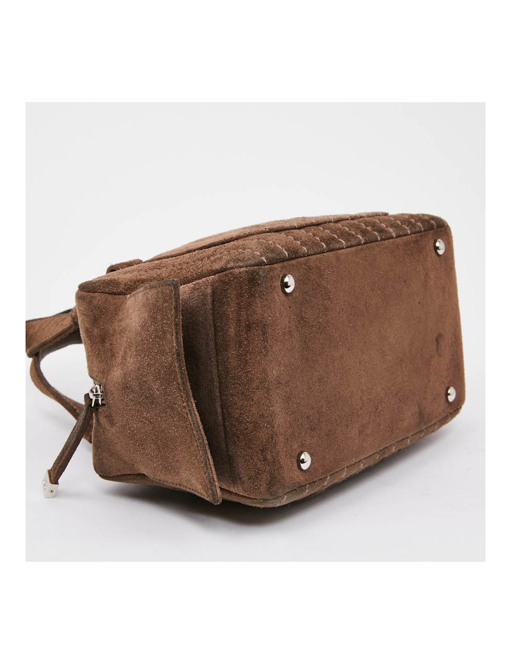 Sac suede gris taupe CHANEL