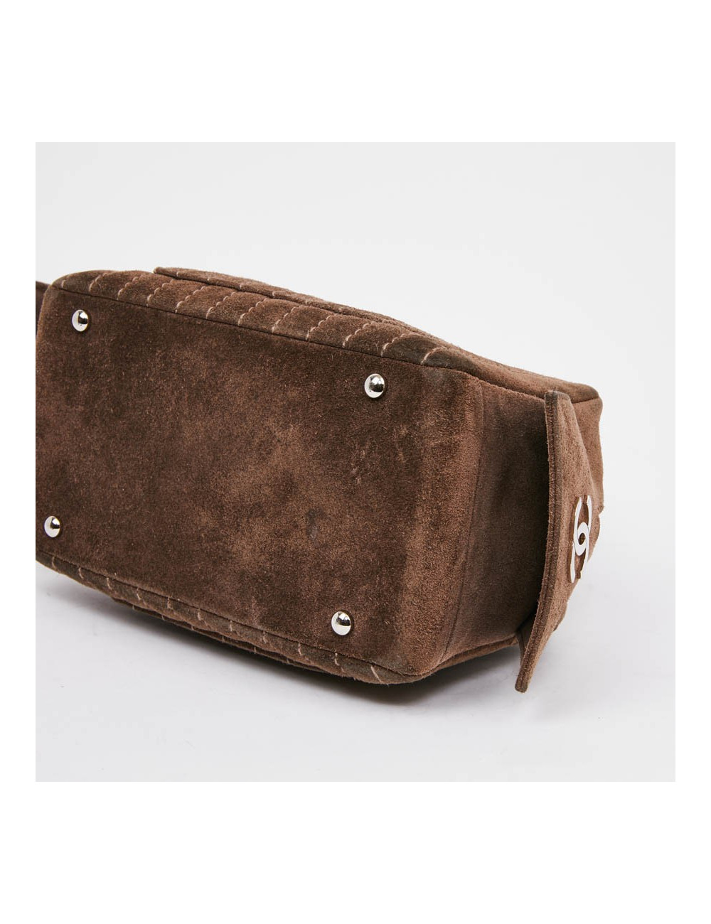 Sac suede gris taupe CHANEL