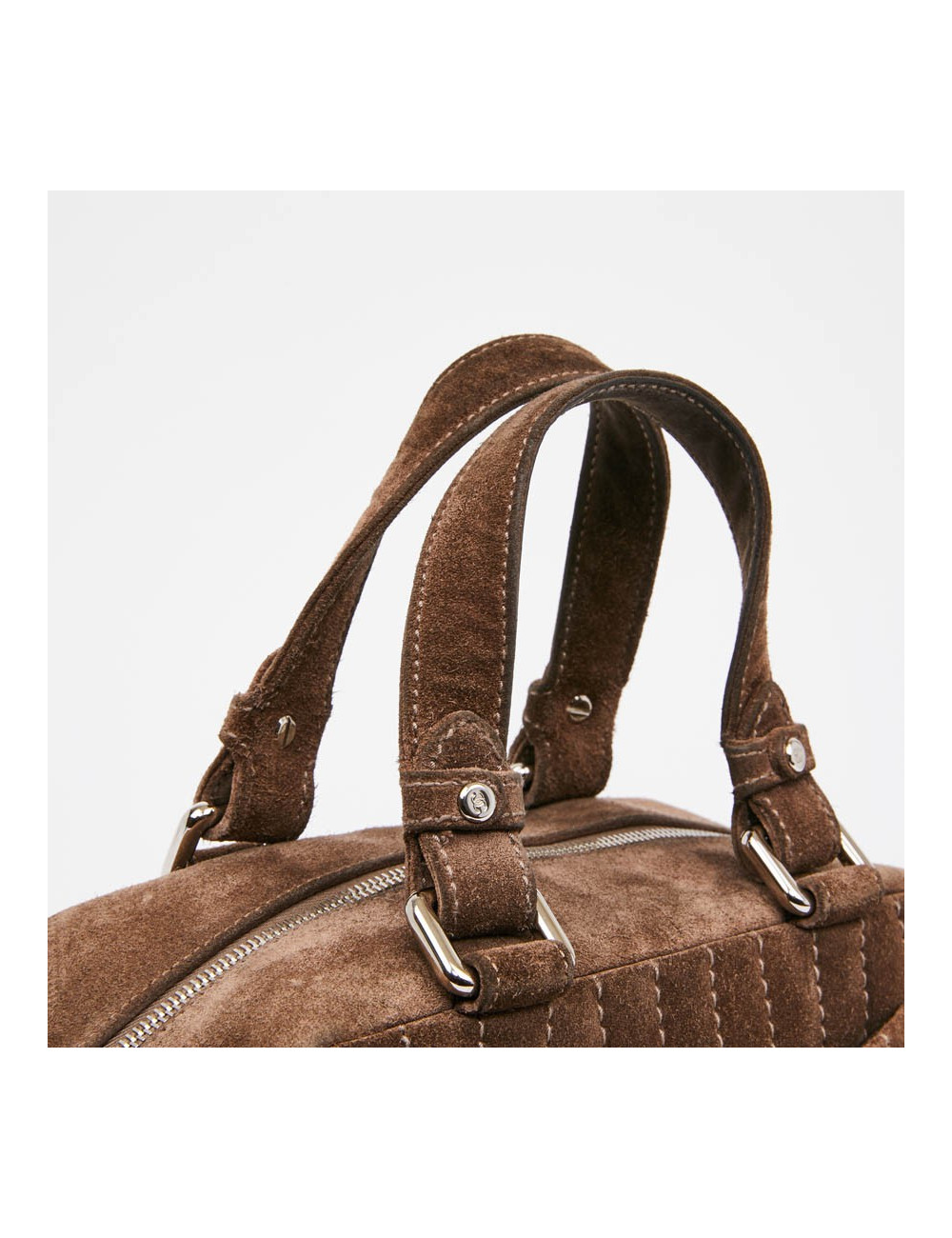 Sac suede gris taupe CHANEL