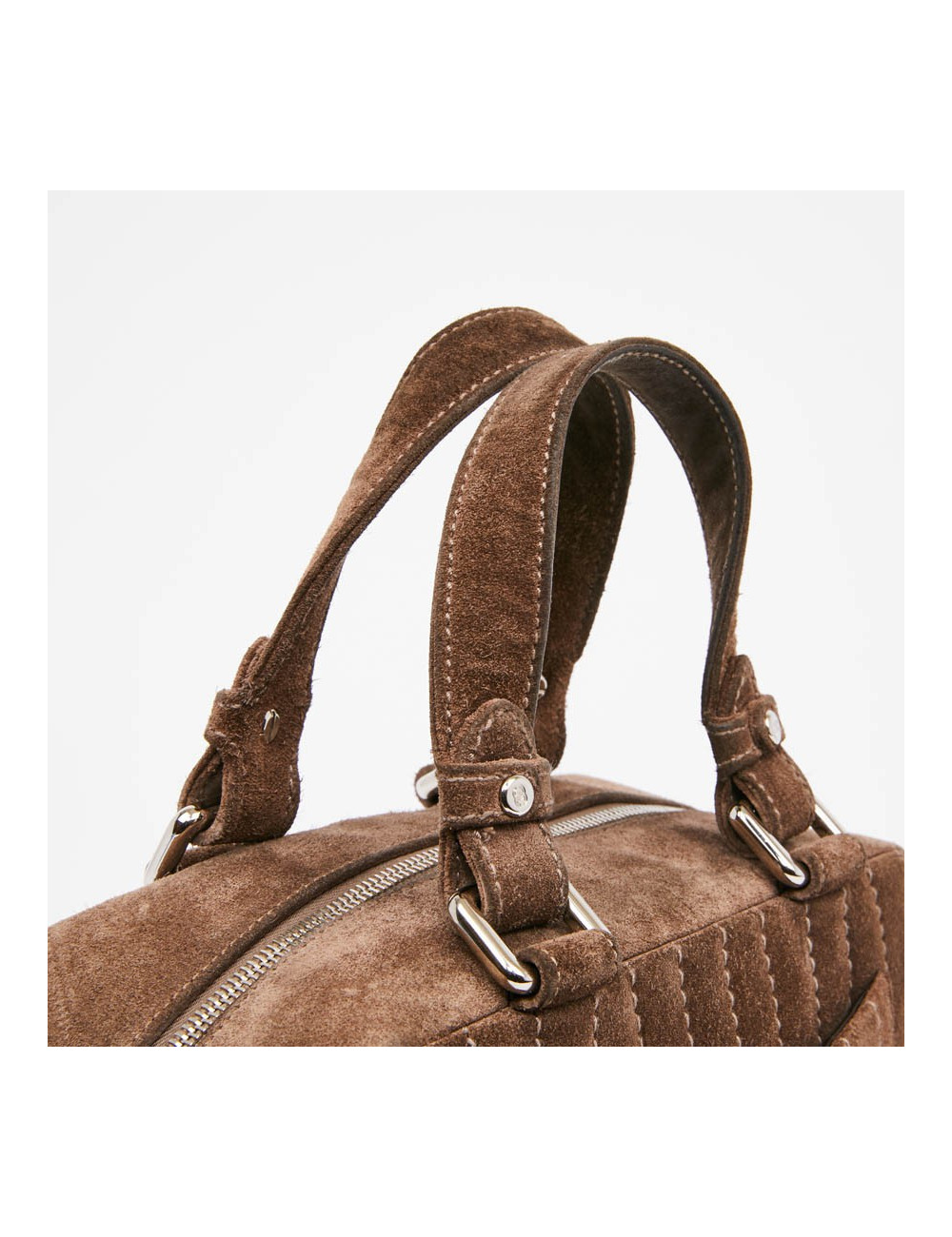 Sac suede gris taupe CHANEL