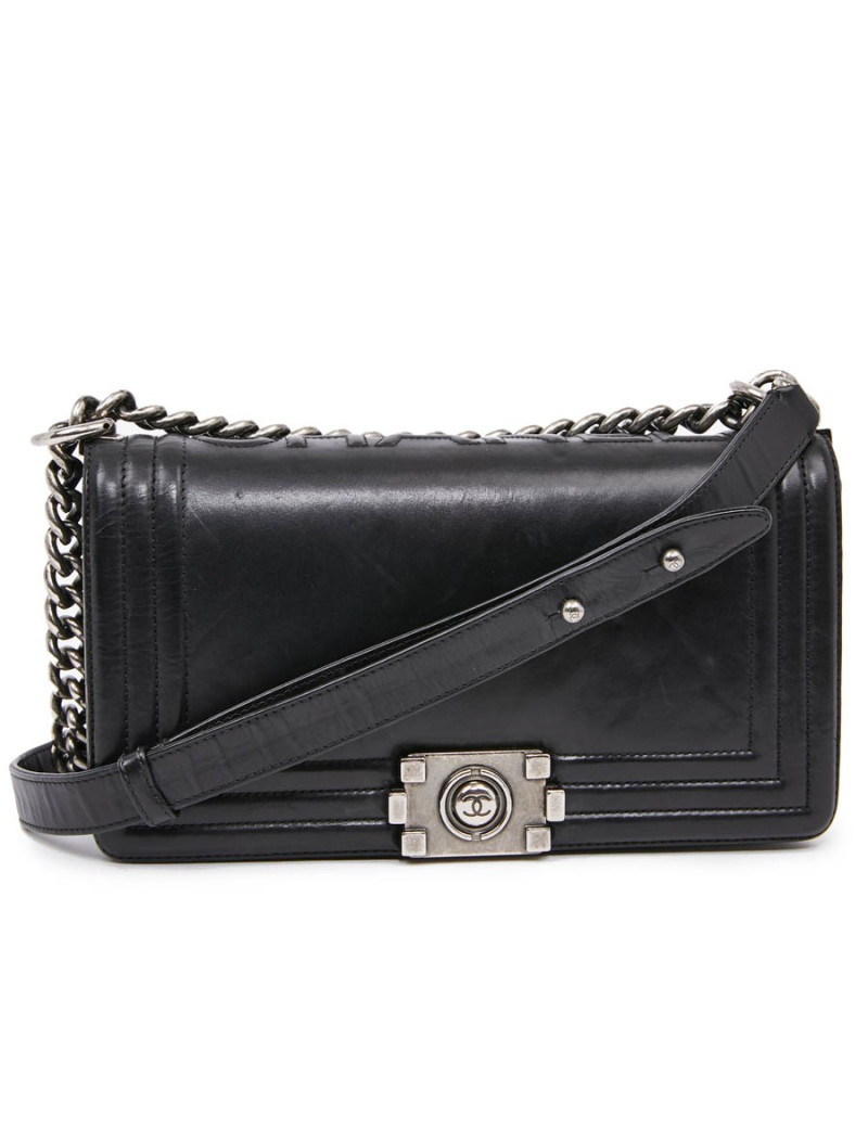 Sac CHANEL Boy cuir noir