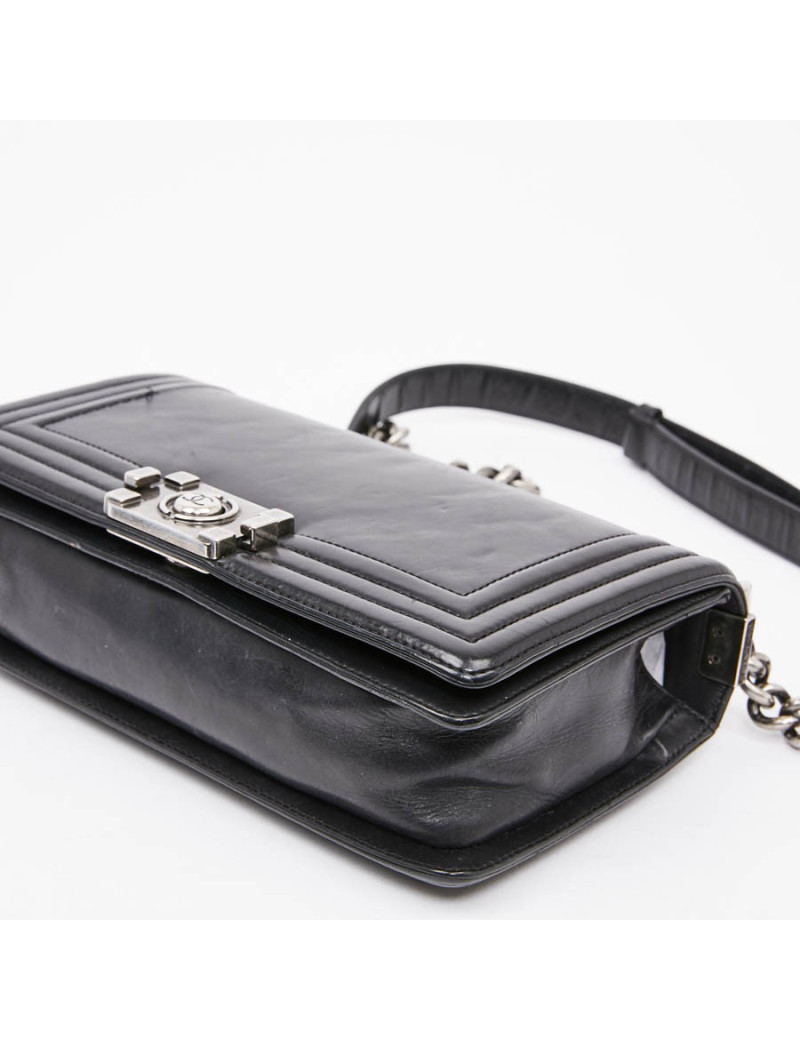 Sac CHANEL Boy cuir noir