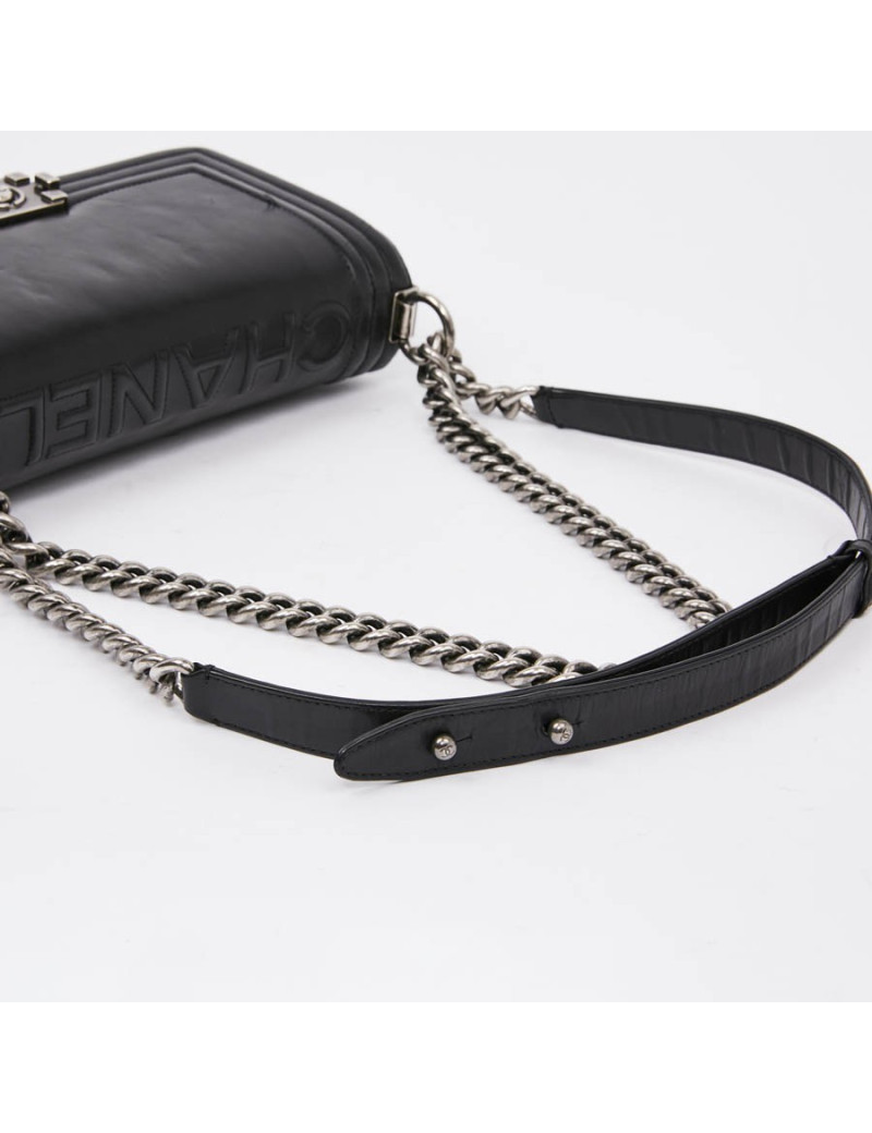 Sac CHANEL Boy cuir noir