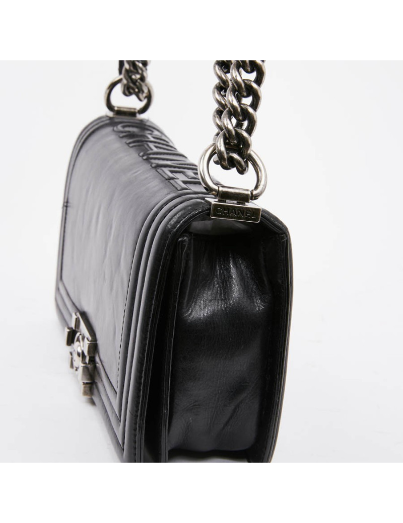 Sac CHANEL Boy cuir noir