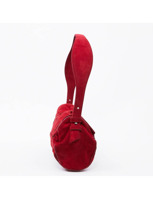 Sac LAGERFELD GALLERY veau velours rouge 