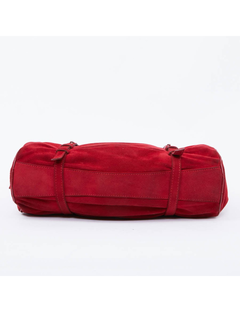 Sac LAGERFELD en veau velours rouge 