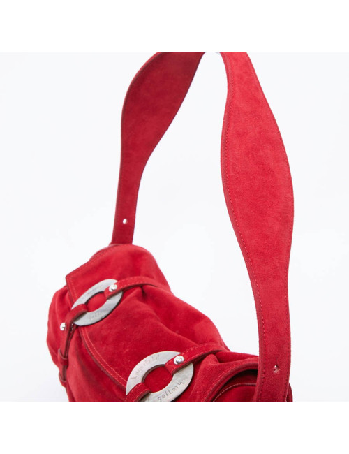 Sac LAGERFELD GALLERY veau velours rouge 
