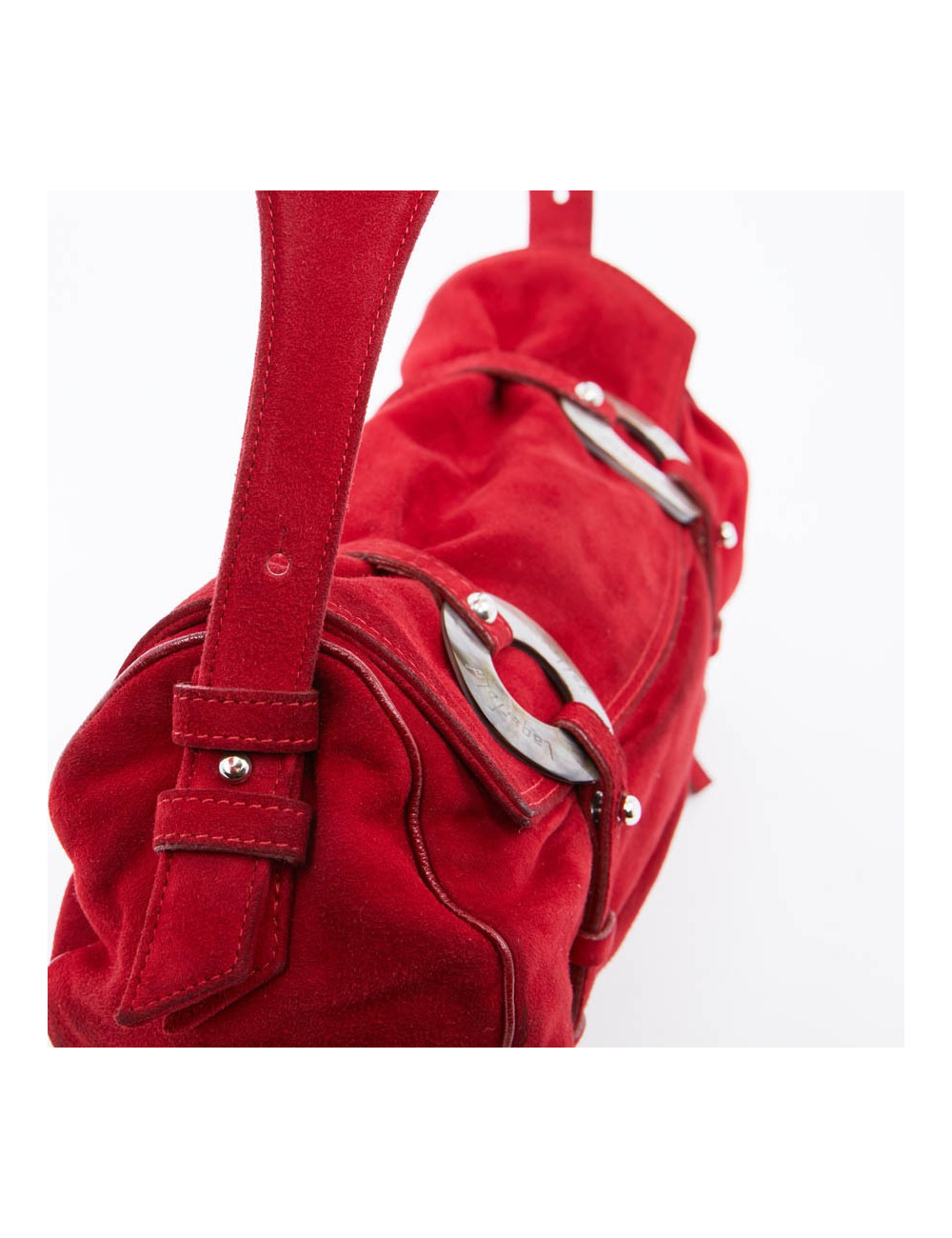 Sac LAGERFELD GALLERY veau velours rouge 