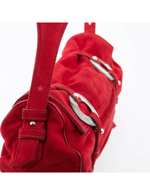 Sac LAGERFELD GALLERY veau velours rouge 