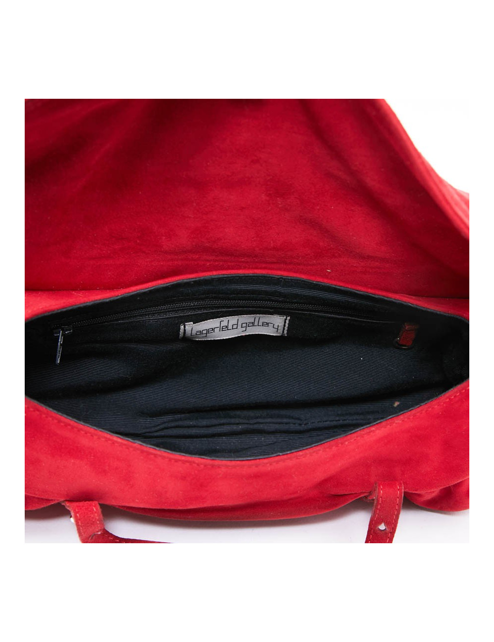 Sac LAGERFELD GALLERY veau velours rouge 