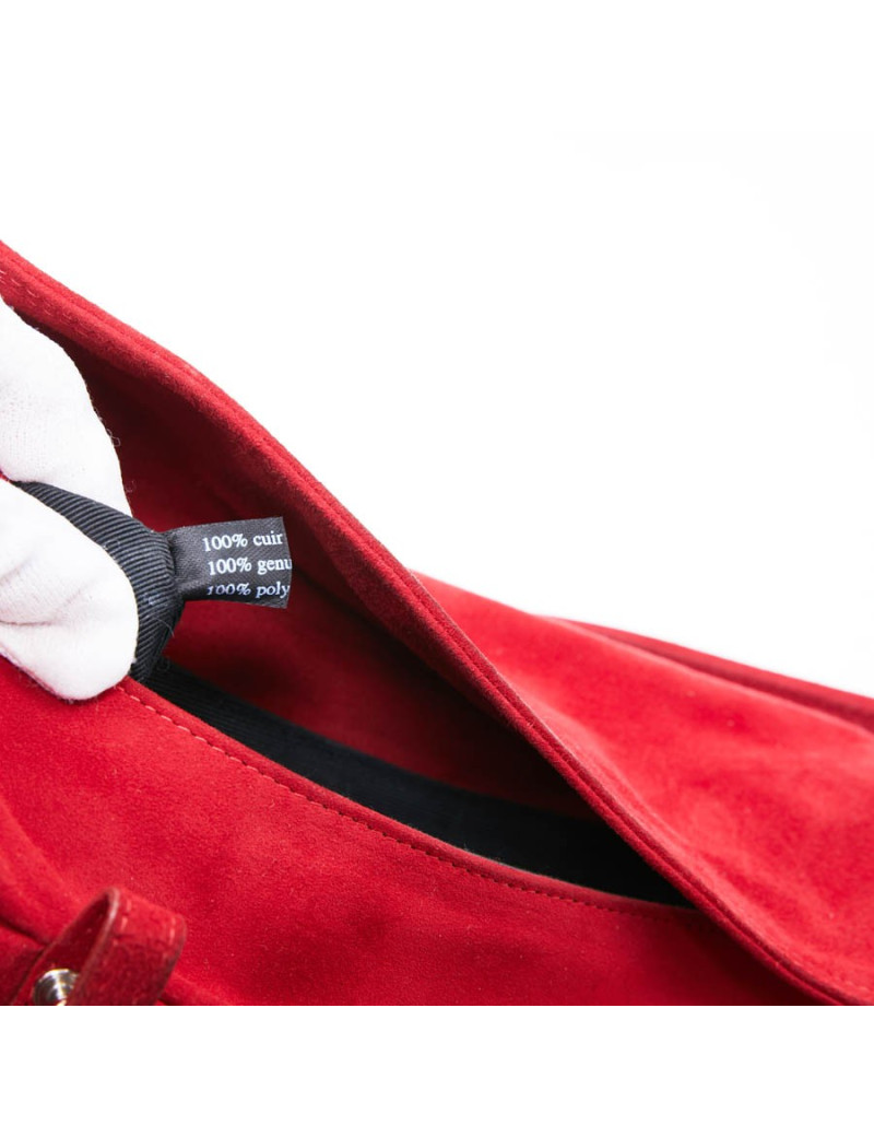 Sac LAGERFELD en veau velours rouge 