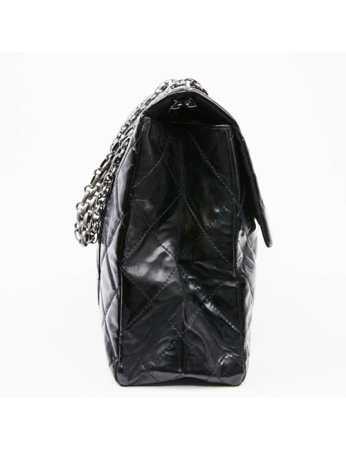 Grand sac CHANEL cuir verni noir