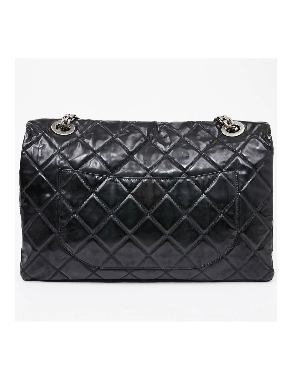 Grand sac CHANEL cuir verni noir