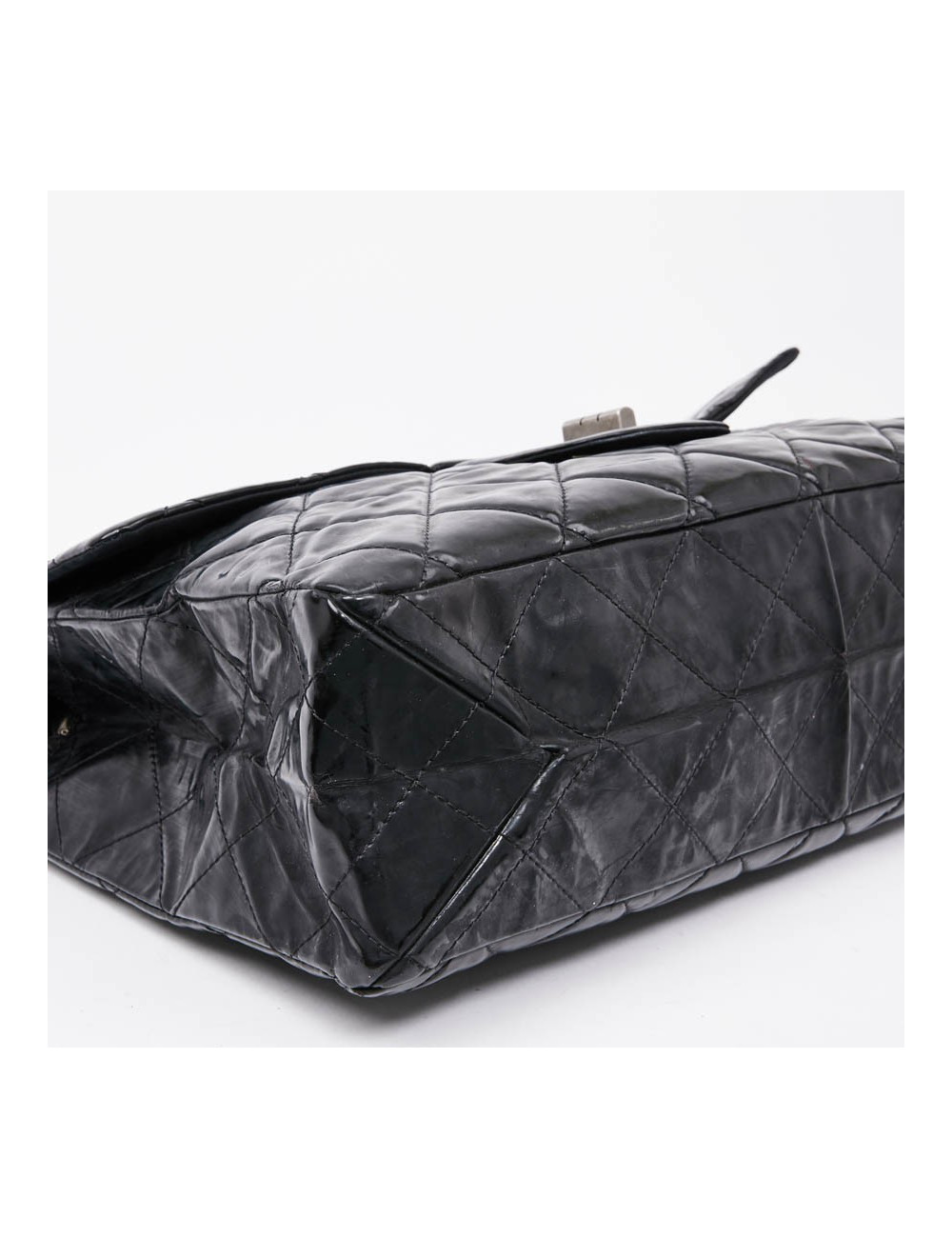 Grand sac CHANEL cuir verni noir