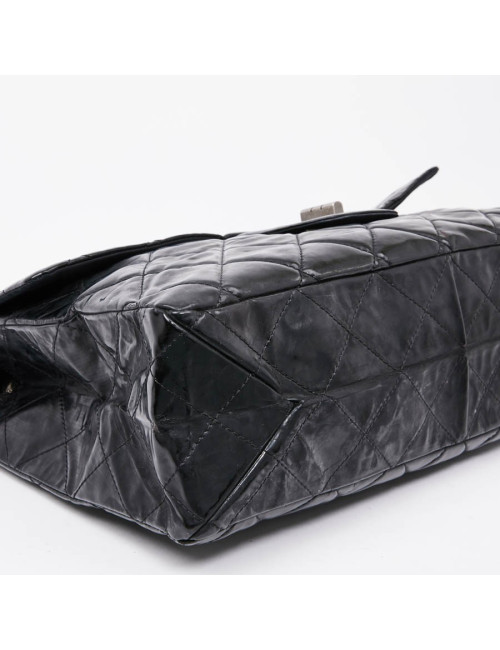 Grand sac CHANEL cuir verni noir