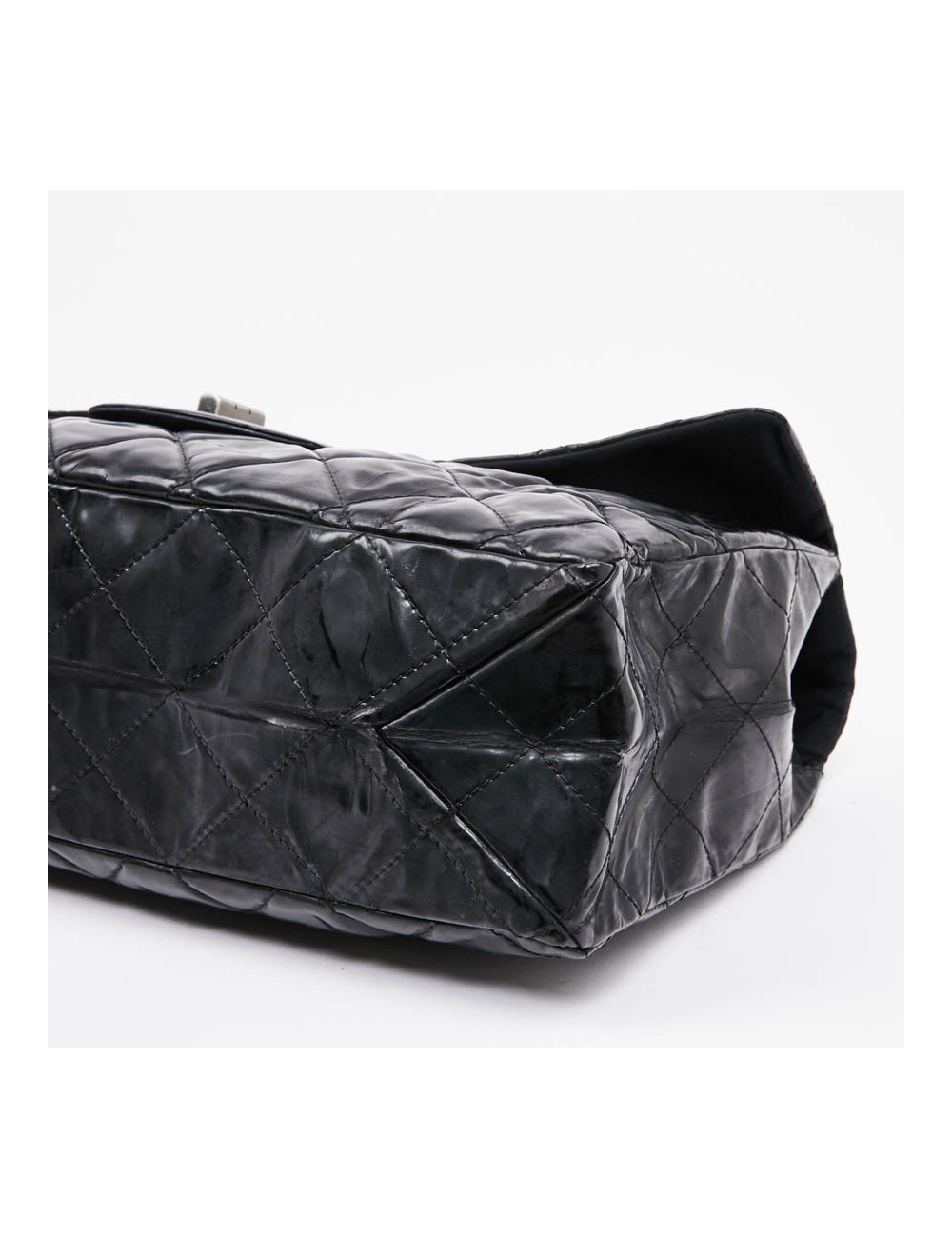 Grand sac CHANEL cuir verni noir