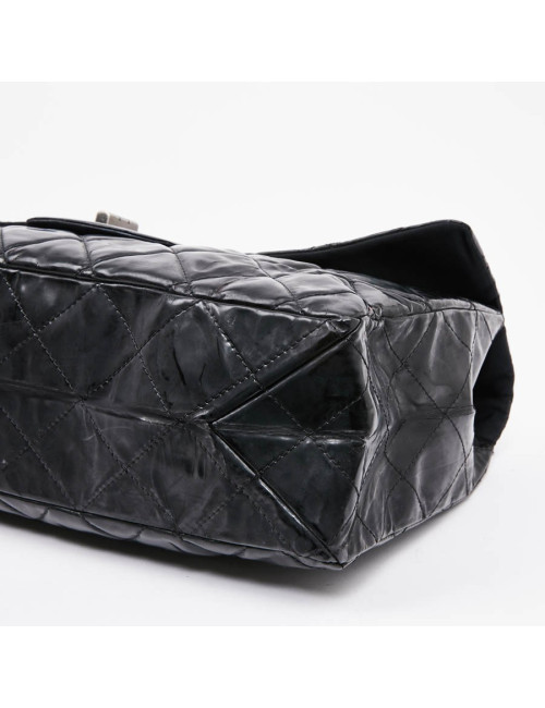 Grand sac CHANEL cuir verni noir