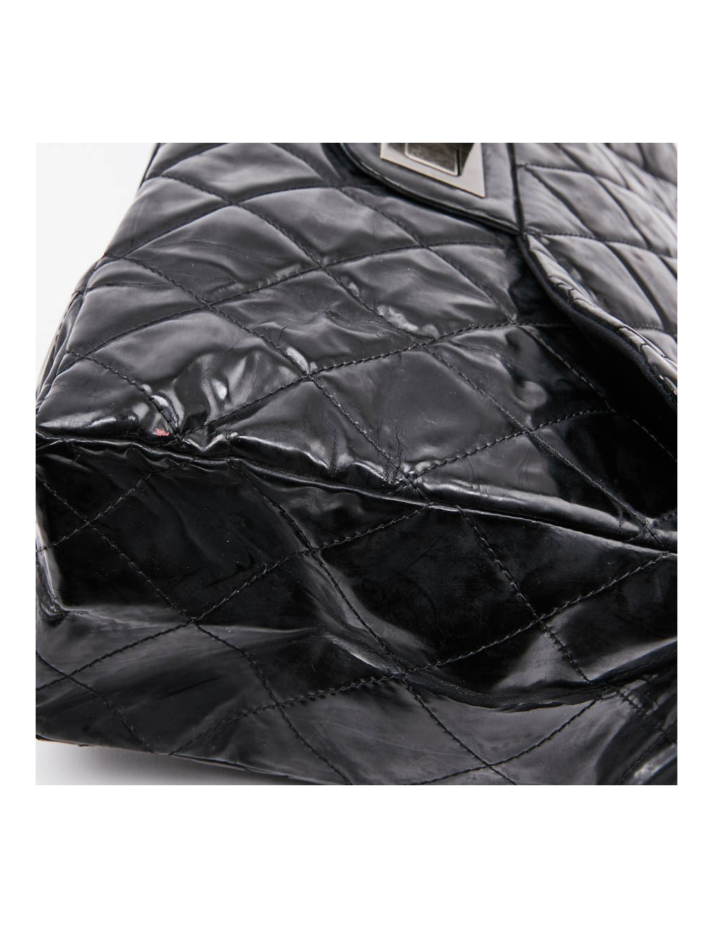 Grand sac CHANEL cuir verni noir