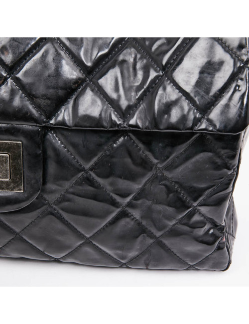 Grand sac CHANEL cuir verni noir