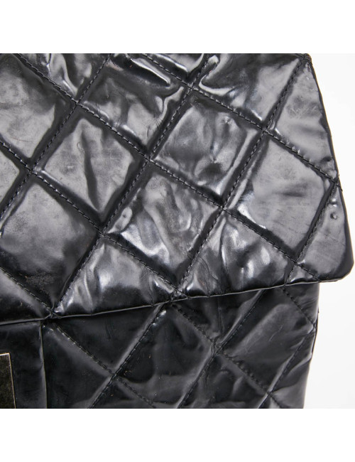 Grand sac CHANEL cuir verni noir