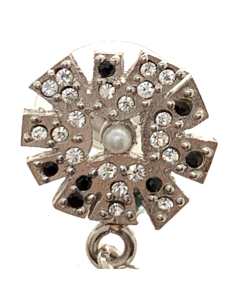 Clous pendants CC CHANEL noirs