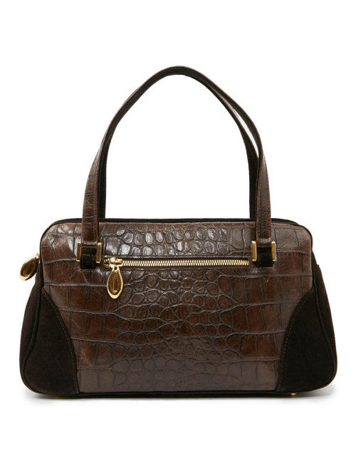 Sac LAGERFELD en cuir et daim marron 
