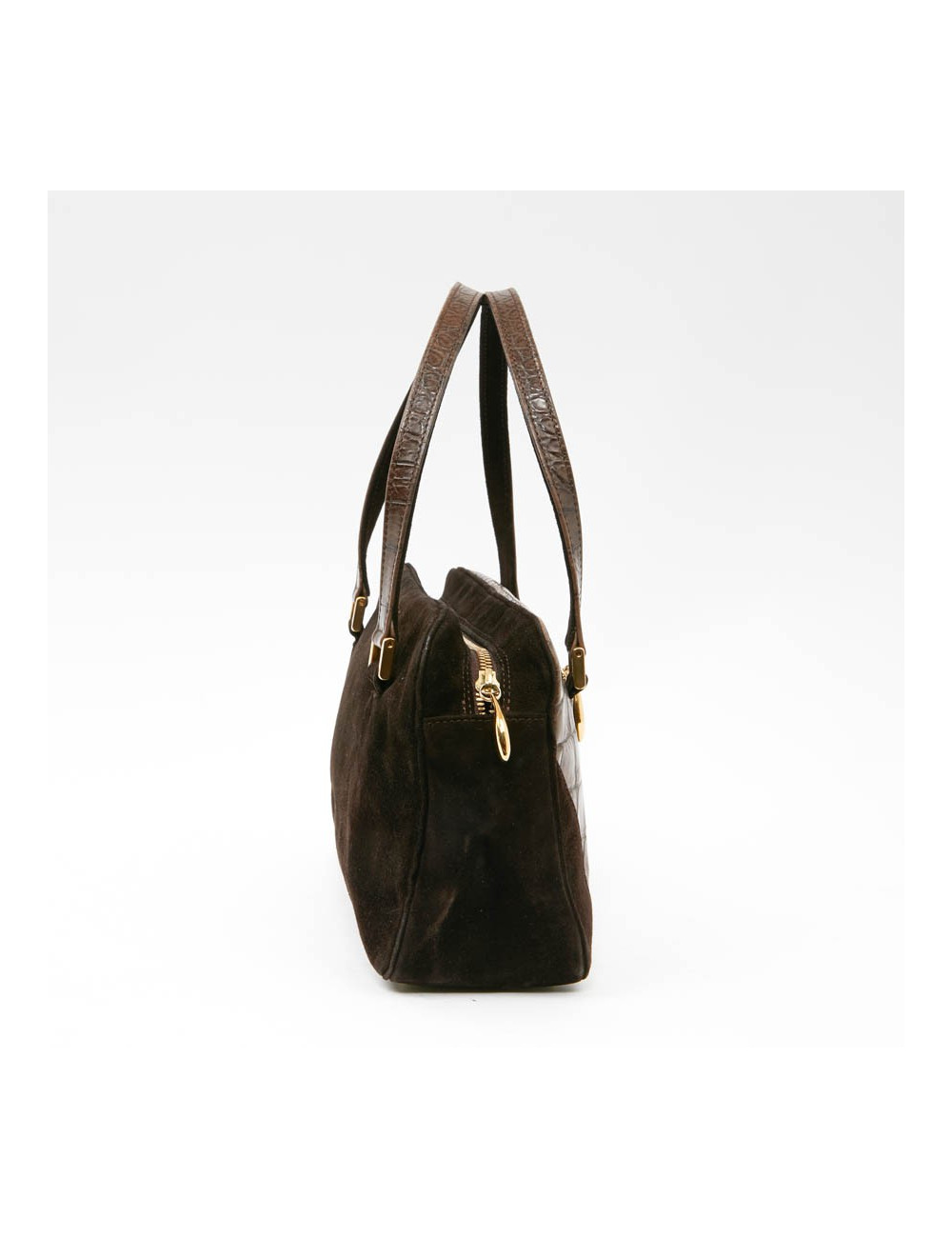 Sac LAGERFELD en cuir et daim marron 