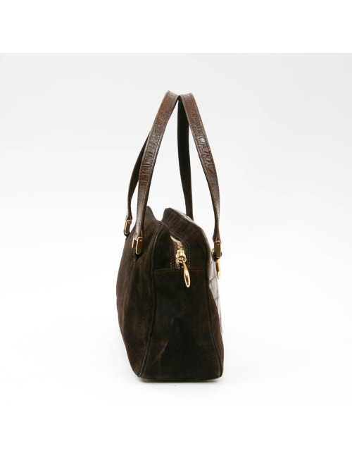 Sac karl LAGERFELD en cuir et daim marron 