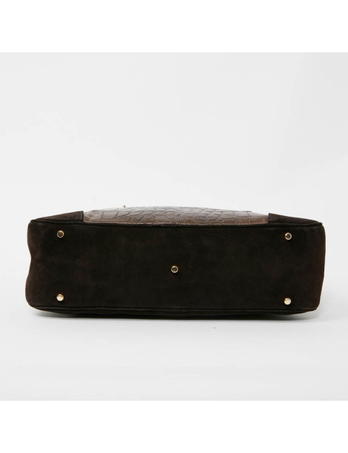 Sac LAGERFELD en cuir et daim marron 