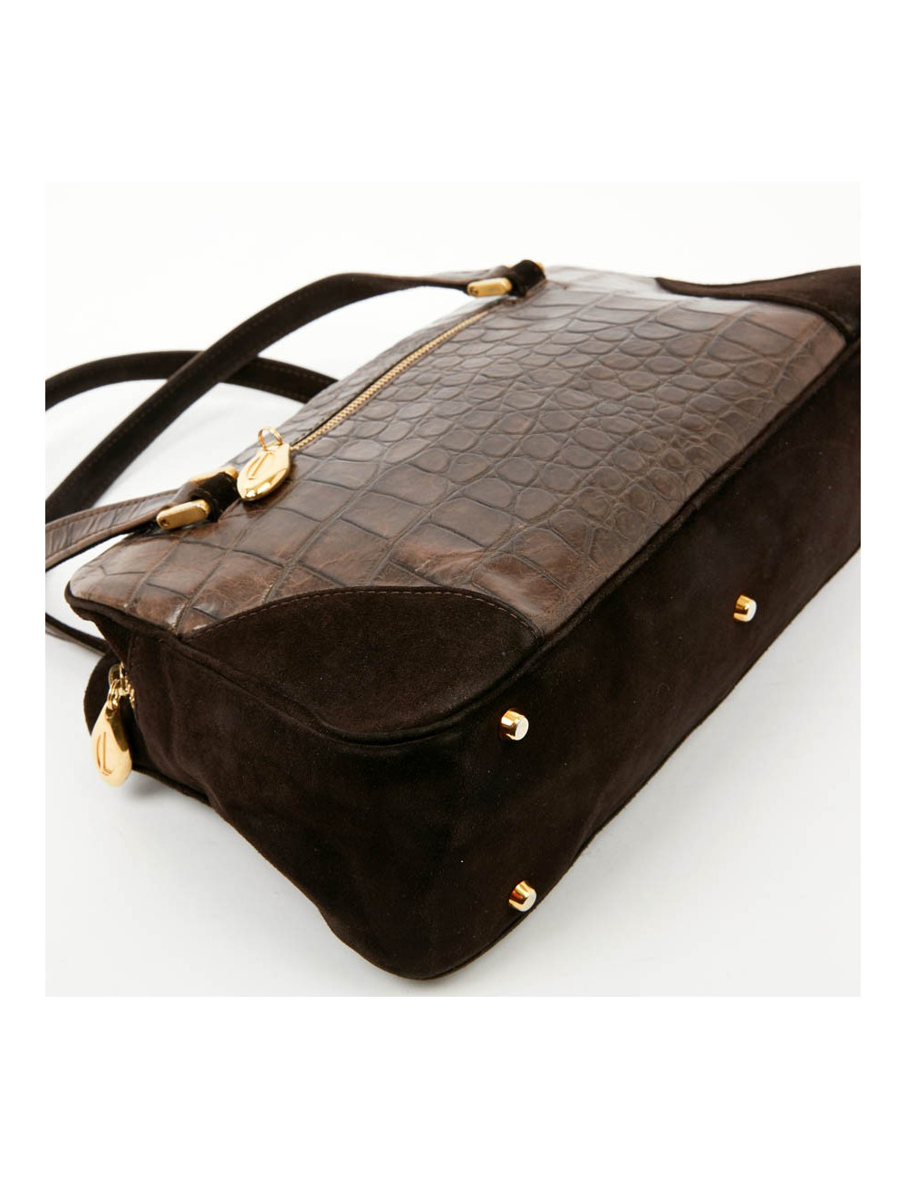 Sac karl LAGERFELD en cuir et daim marron 