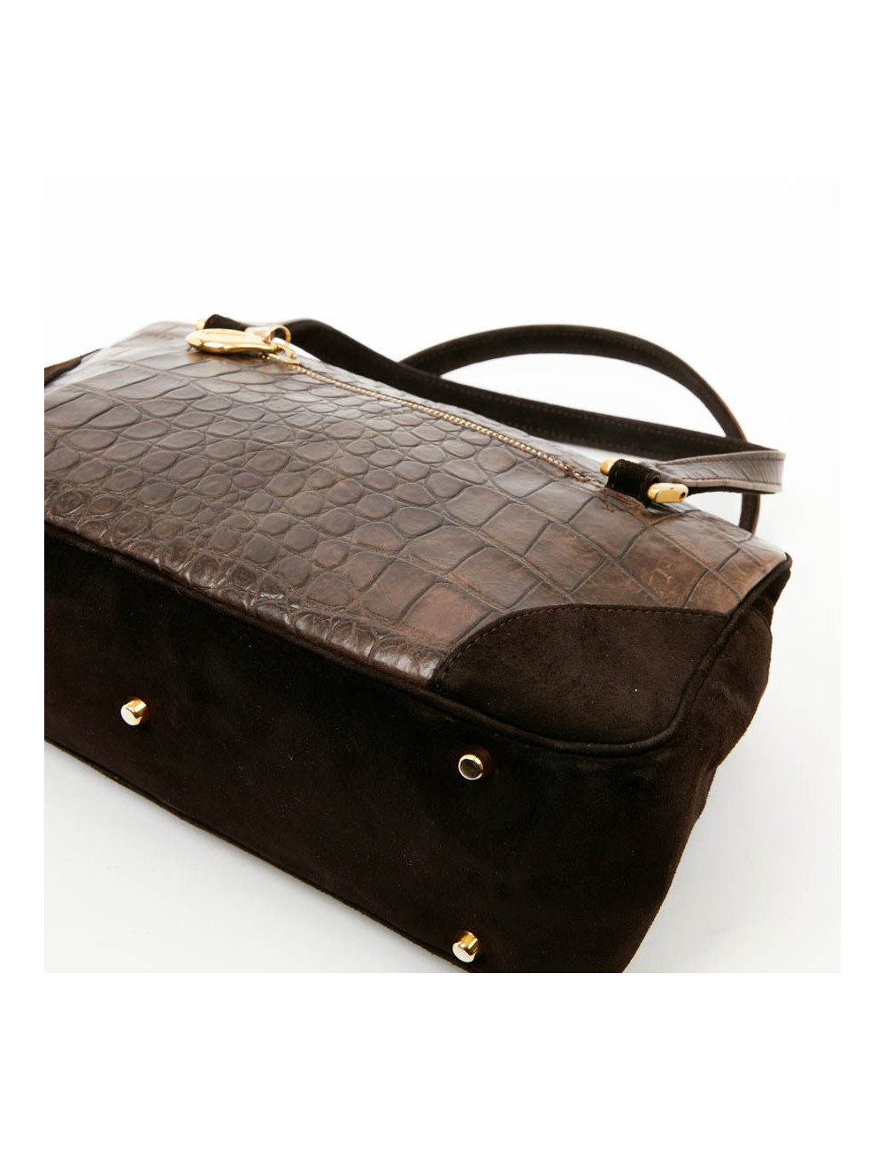 Sac LAGERFELD en cuir et daim marron 
