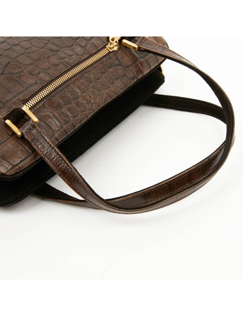 Sac karl LAGERFELD en cuir et daim marron 