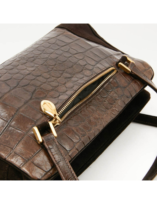 Sac karl LAGERFELD en cuir et daim marron 