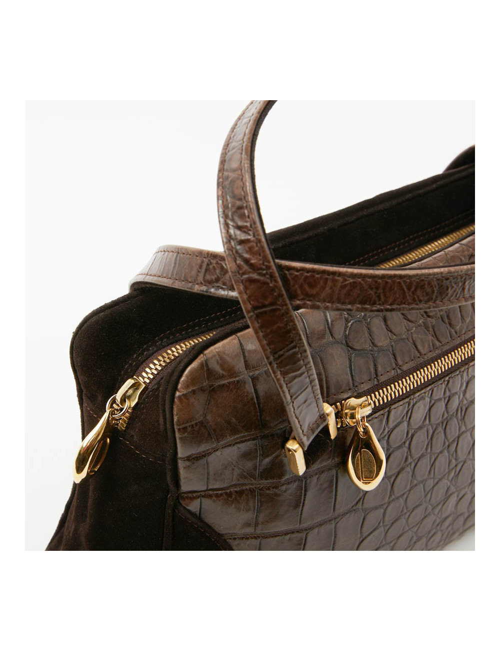 Sac karl LAGERFELD en cuir et daim marron 