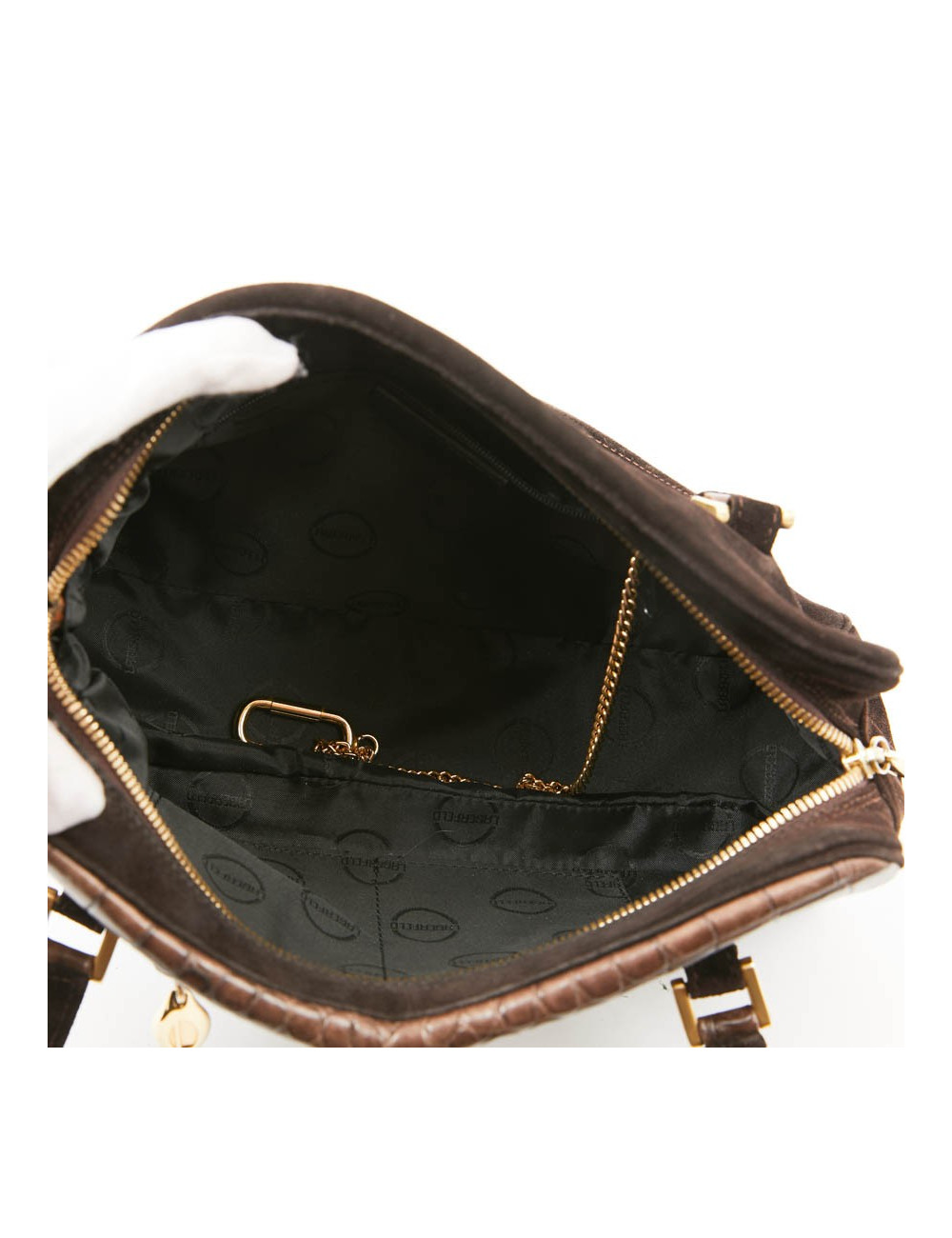 Sac karl LAGERFELD en cuir et daim marron 