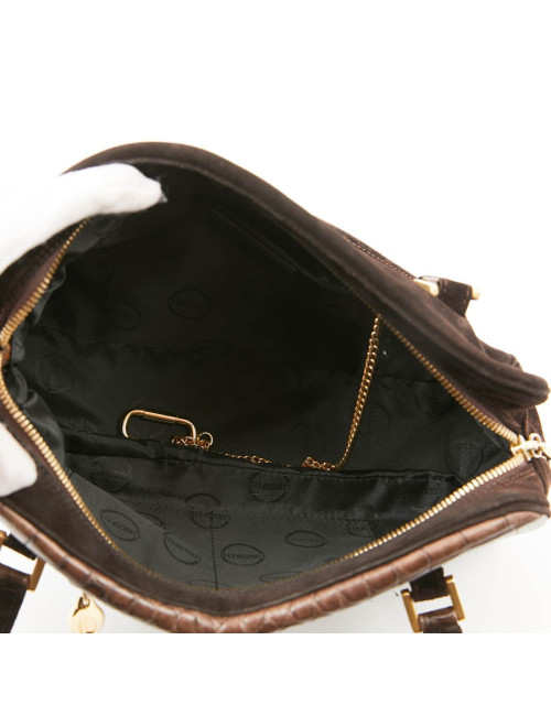 Sac LAGERFELD en cuir et daim marron 