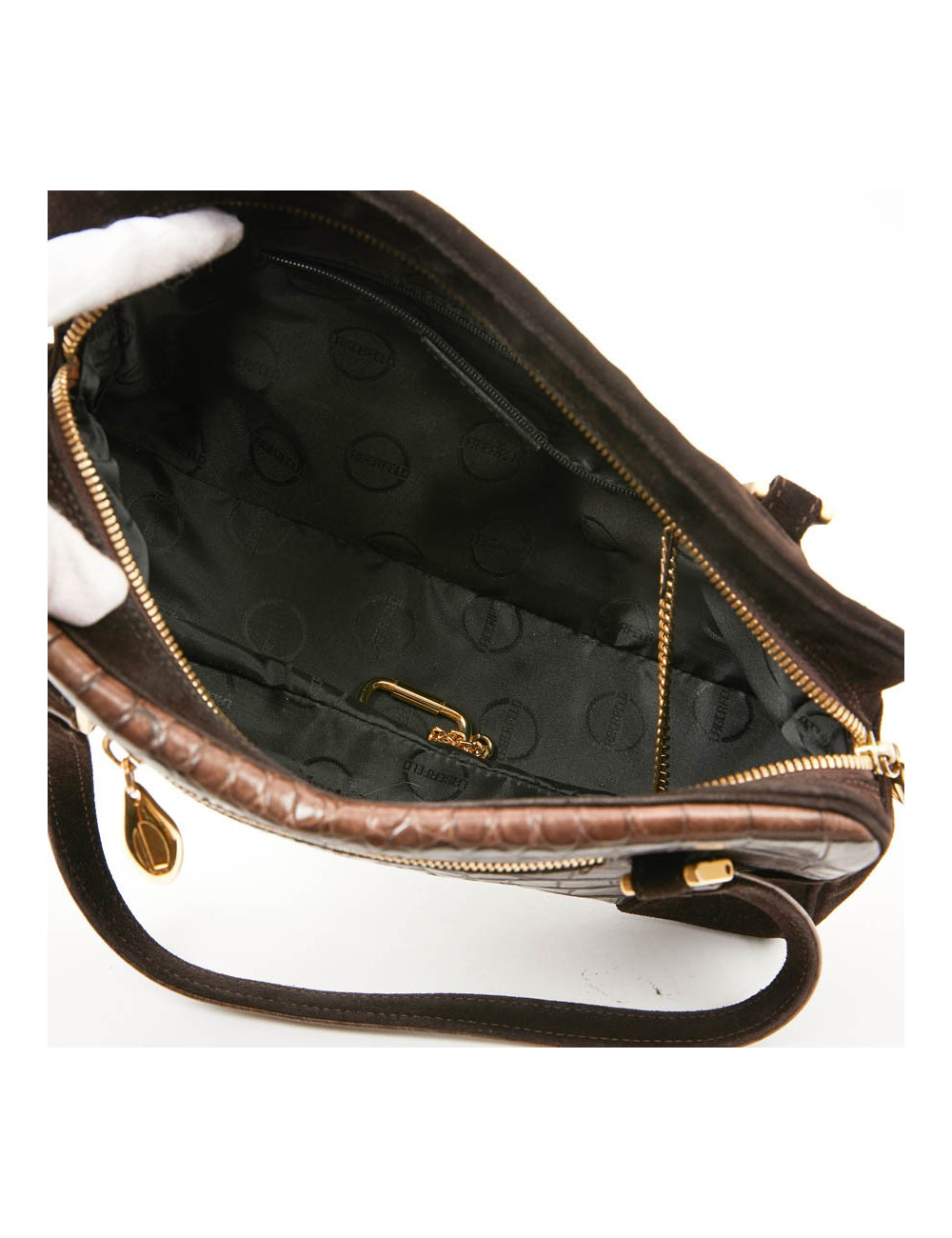 Sac LAGERFELD en cuir et daim marron 