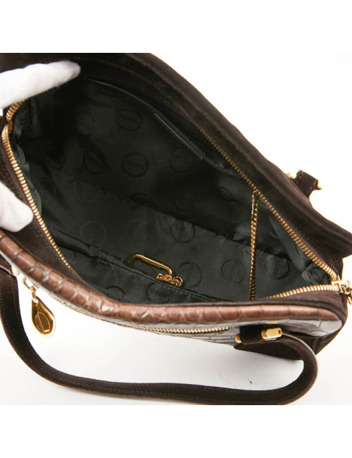 Sac karl LAGERFELD en cuir et daim marron 