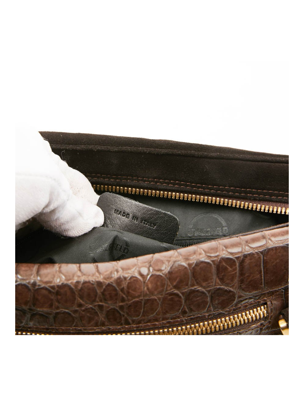 Sac karl LAGERFELD en cuir et daim marron 