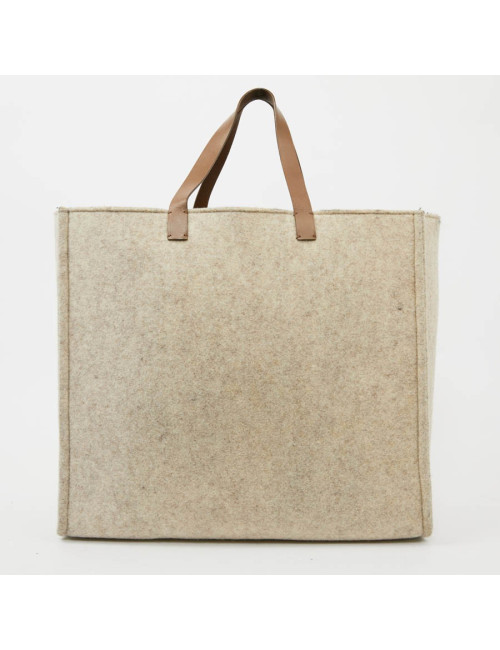 FENDI grey wool tote bag