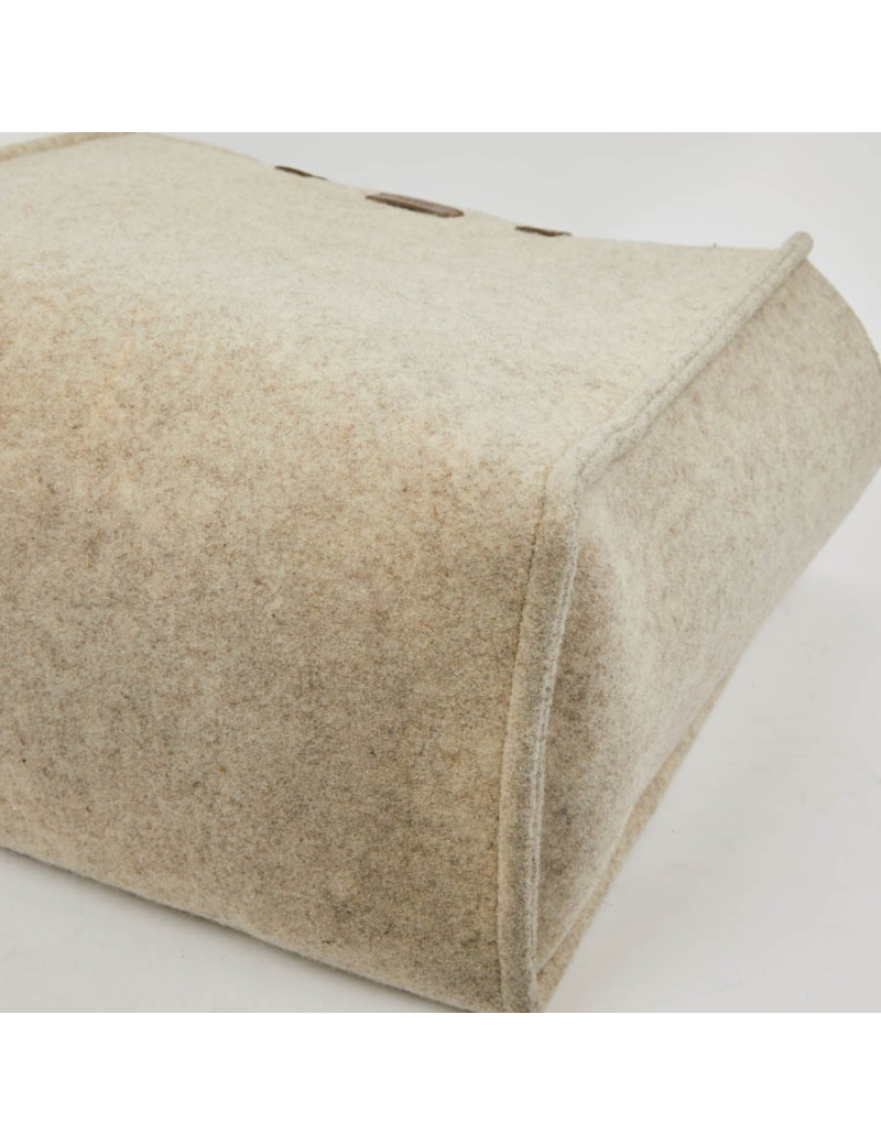 Grand cabas FENDI en laine bouillie beige GM