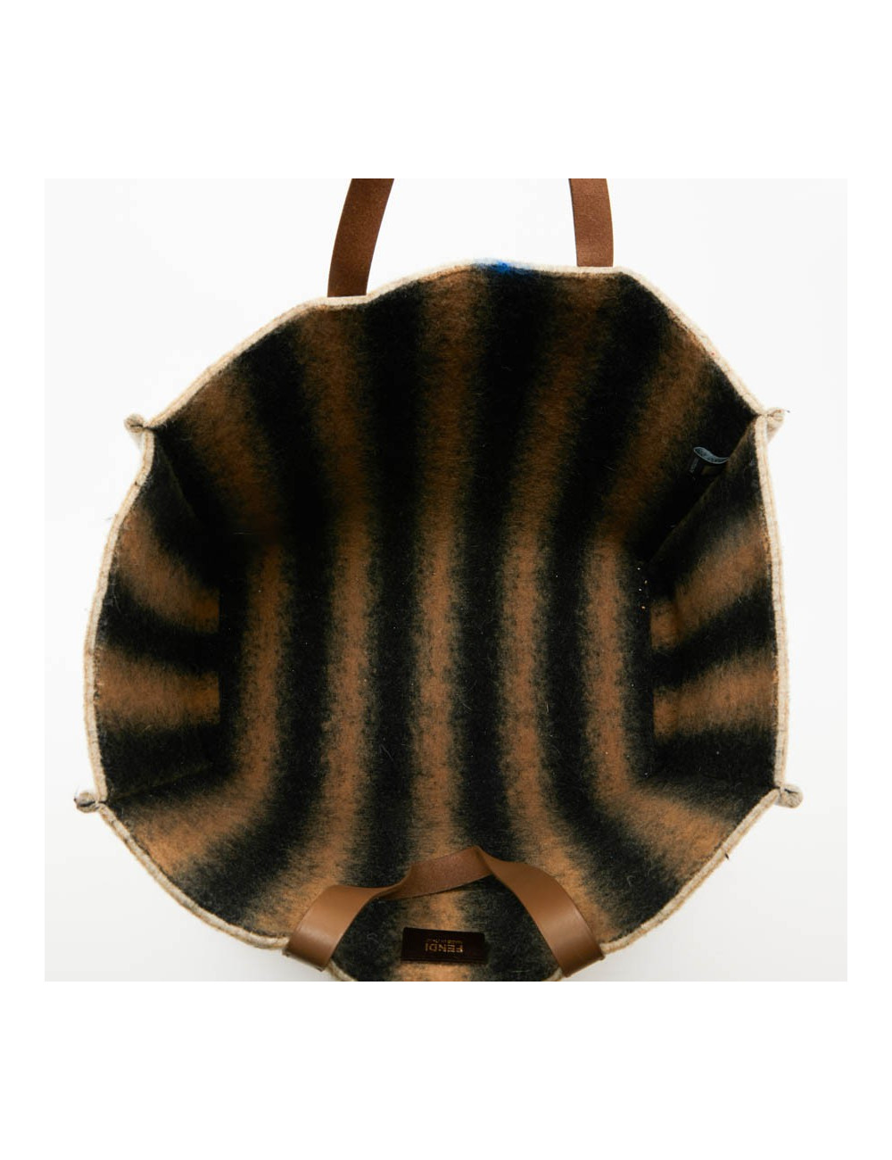 FENDI grey wool tote bag