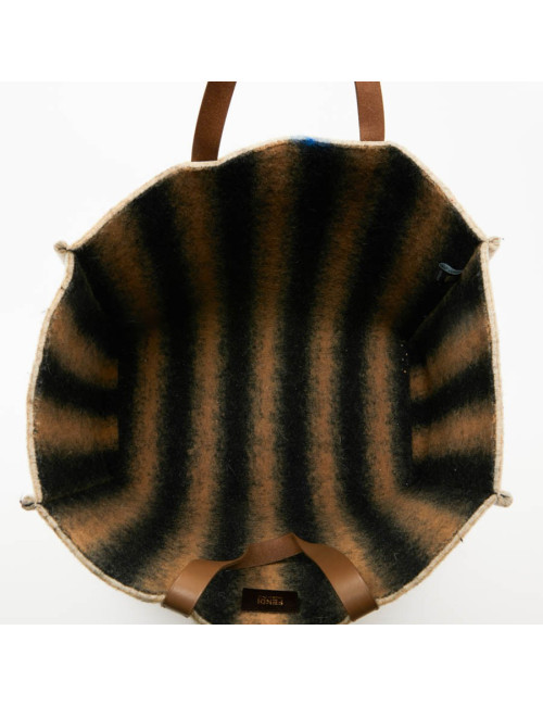 FENDI grey wool tote bag